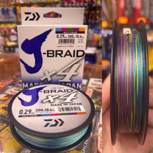 trenzado daiwa j-braid 4X 300M multicolor 0.29mm