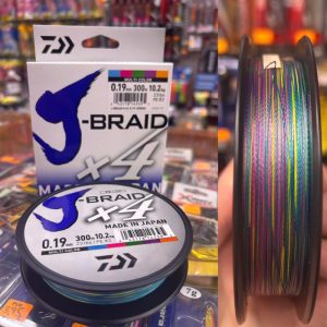 trenzado daiwa j-braid 4X 300M multicolor 0.19mm
