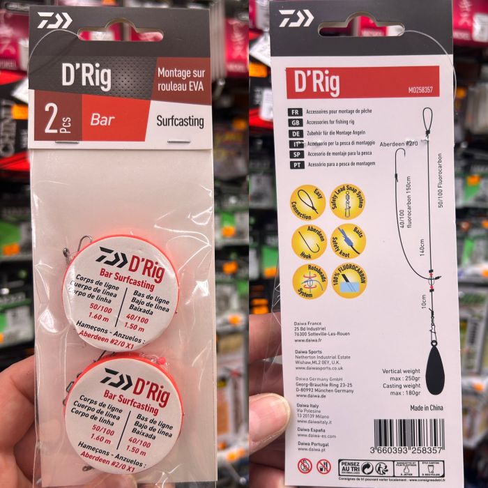 bajos montados daiwa d´rig surfcasting