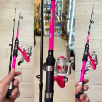 equipo pesca infantil dam vibe 180mt 5-20gr rosa