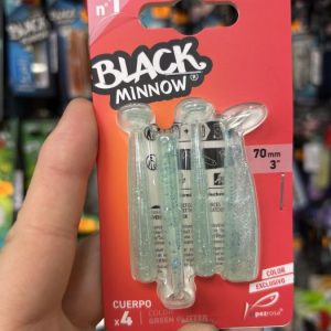 cuerpos black minnow Nº1 70mm green glitter